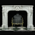 New design natural marble stone fireplace mantel